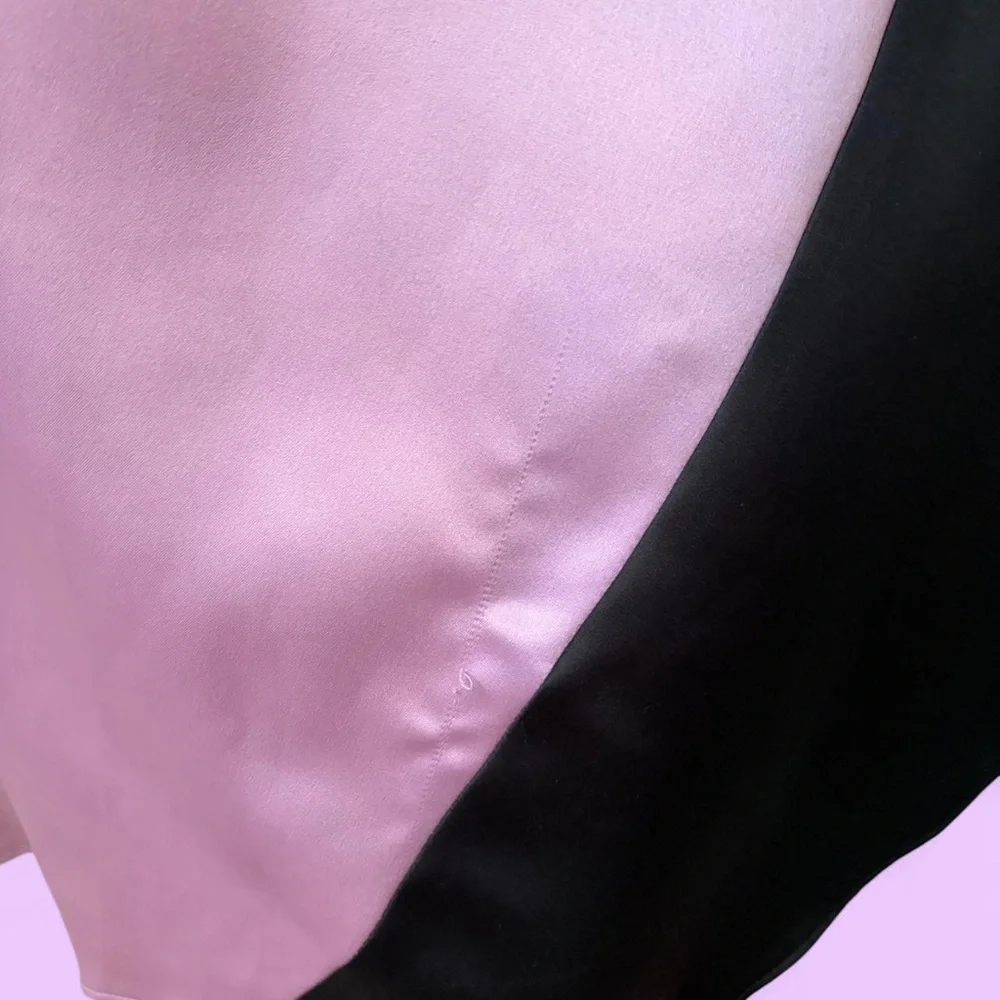 1990s Jessica McClintock Black Pink Swirl Princess Formal Prom Dress - Picture 7 of 8